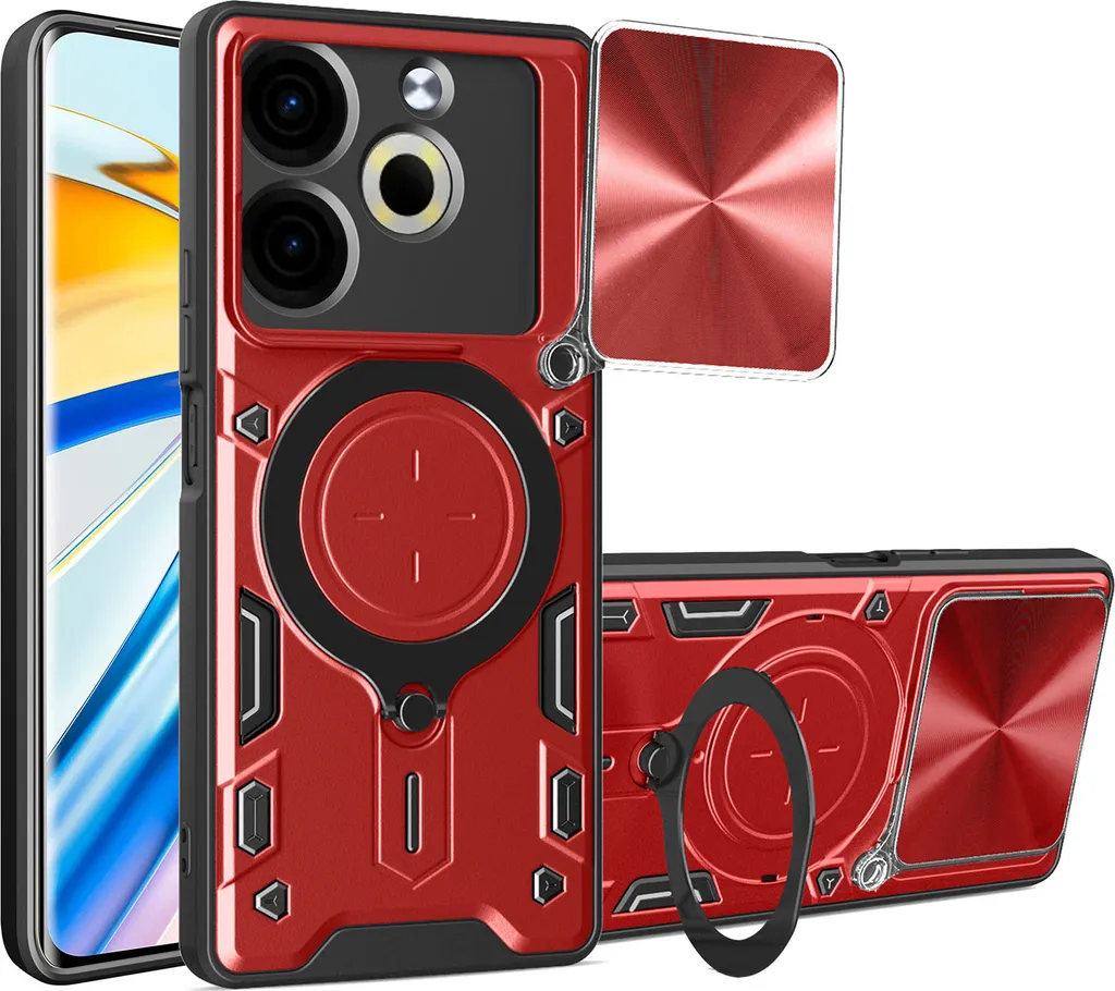 Custodia Protettiva Tecno Pova 6 Neo 4G Rosso: Anti-Urti e Copri Camera