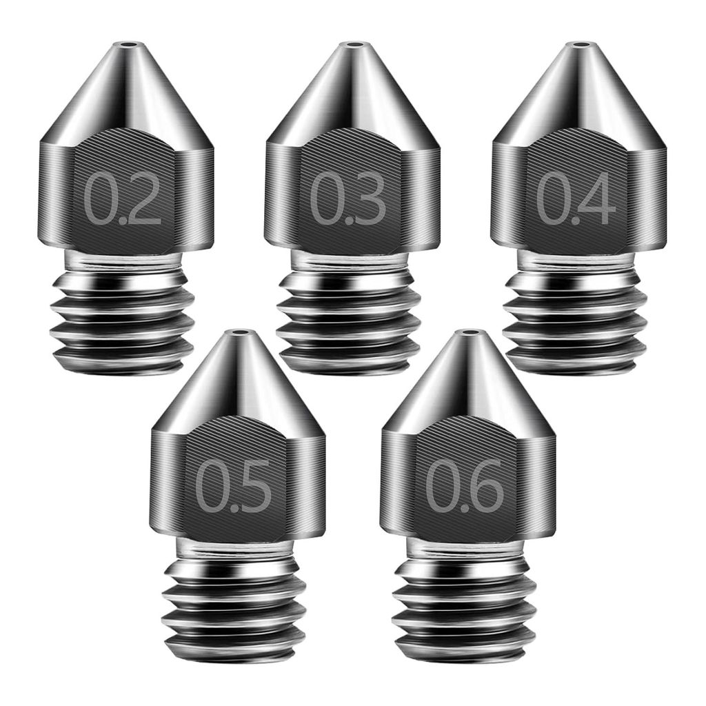 3D Drucker Nozzle GEHÄRTET Stahl passend für Makerbot Reprap Prusa i3CR-10 0,2-0.6mm Düse