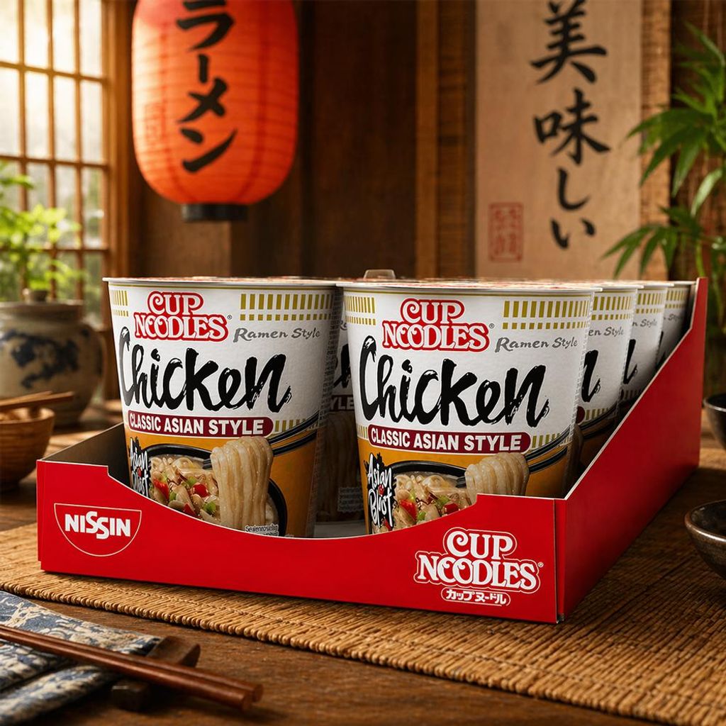 Cup Noodles al pollo, confezione risparmio da 8 x 63 g Immagine del prodotto 