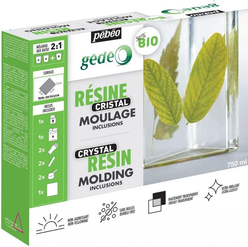 Résine PebeoPro 750 ml : solution anti-bulles pour moulages réussis