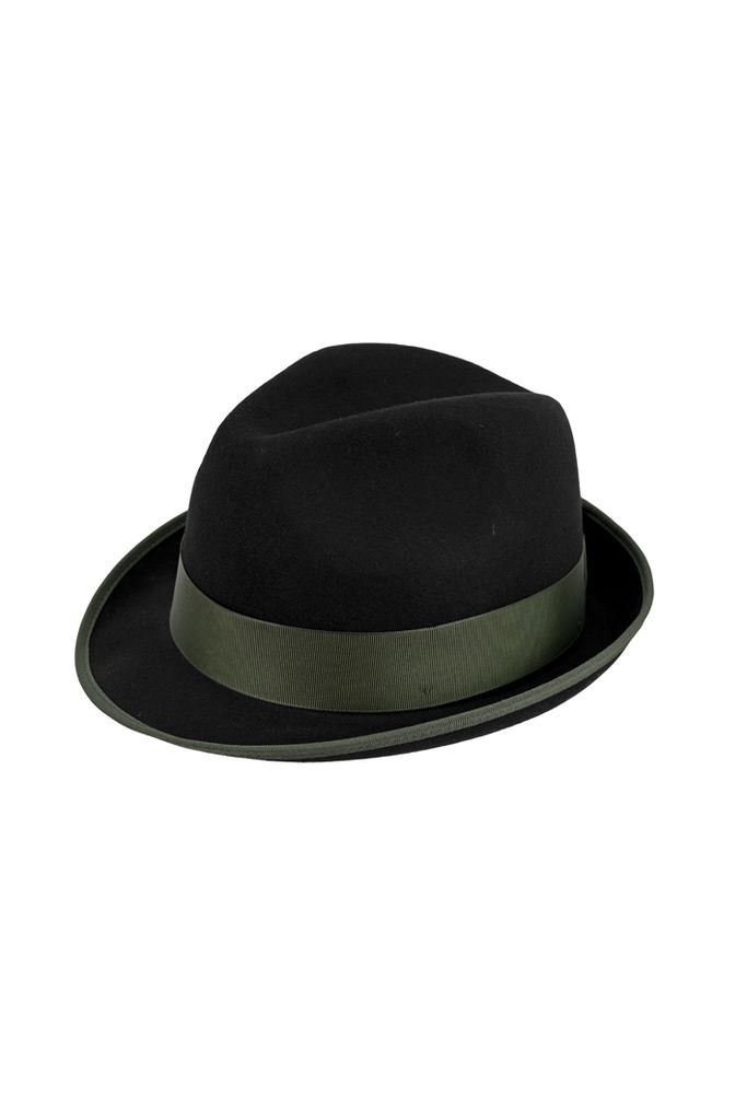 Schützenhut mit Ripsband kleine Form in schwarz 62