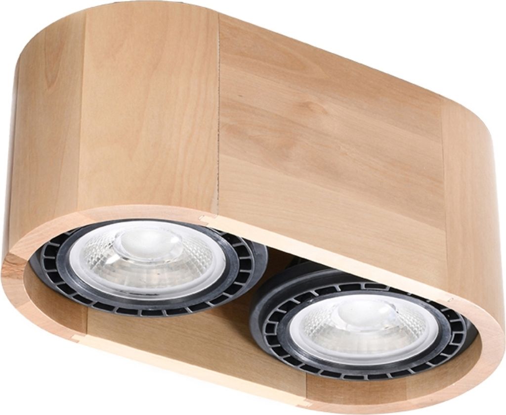 Deckenleuchte BASIC 2 Naturholz 2xGU10/ES111 10W Holz 10x14x27cm Sollux Lighting