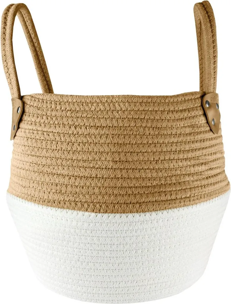 Panier de Rangement XL Kleine Wolke Patch Beige pour Salle de Bain
