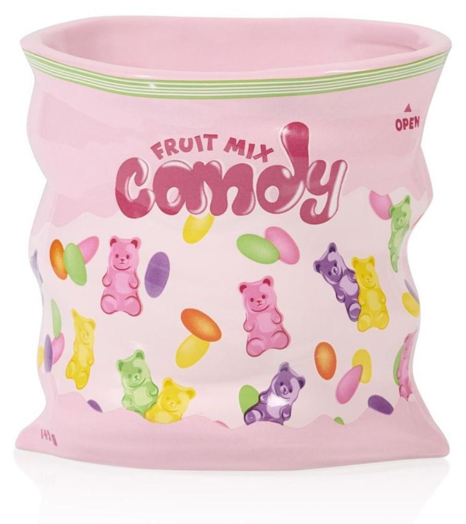 Keramikdose Candy Design – Dekovase glänzend, 12 x 9,5 x 11,7 cm, Aufbewahrungsdose