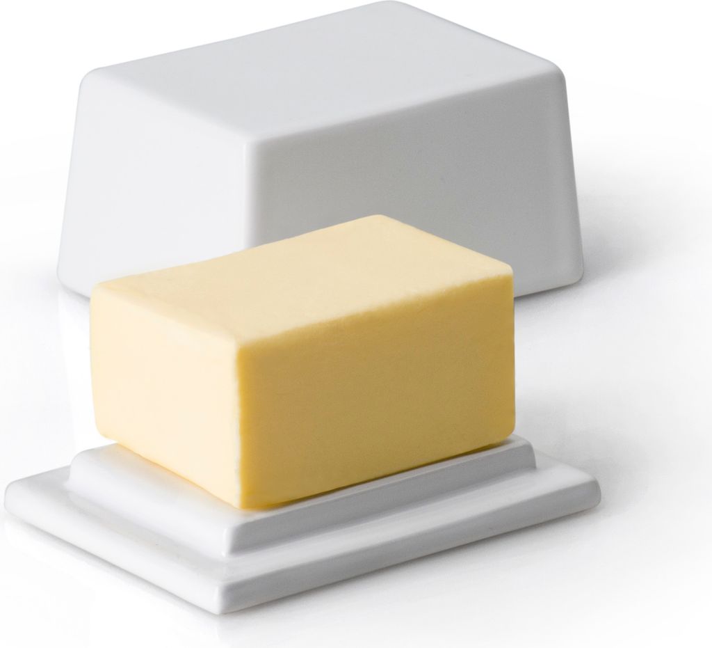 CONTINENTA Butterdose für 125g, Keramik weiß 9,5x7x6 cm Zdjęcie produktu 