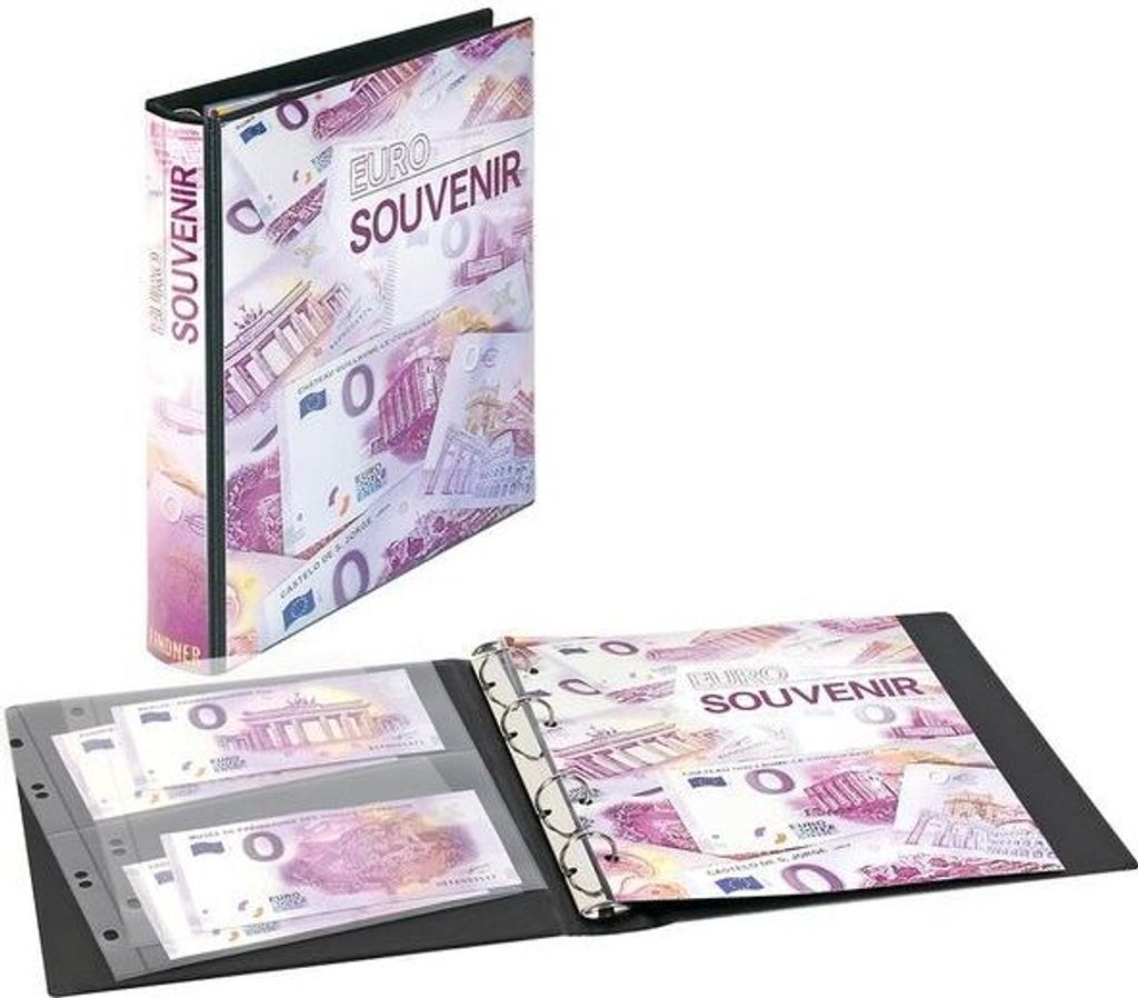 Lindner 1138 karat Sammelalbum für 0-Euro Souvenirscheine mit 10 Folienblättern