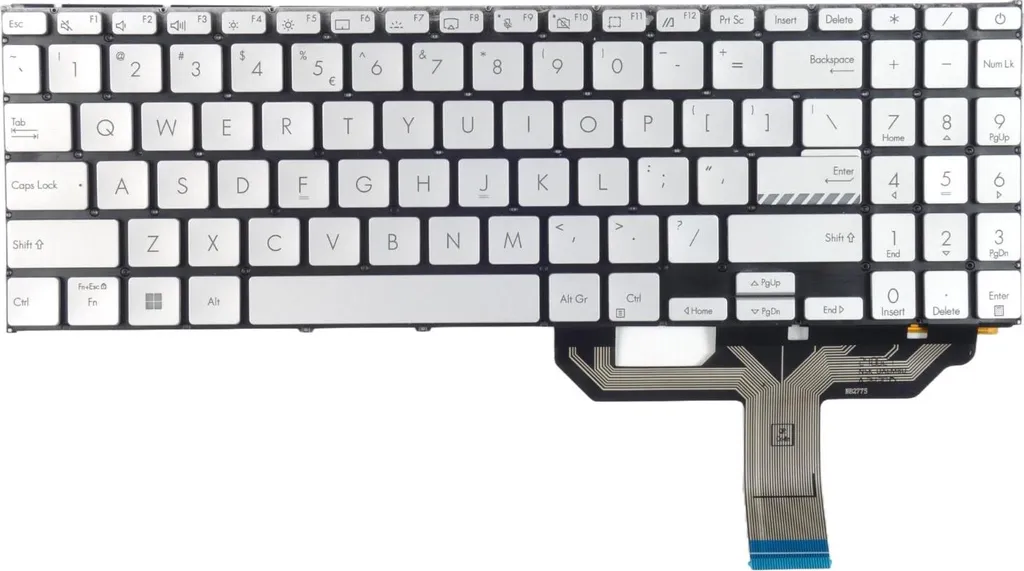 Clavier Asus Vivobook 15 X1502VA X1502Z Argenté LED QWERTY US Neuf