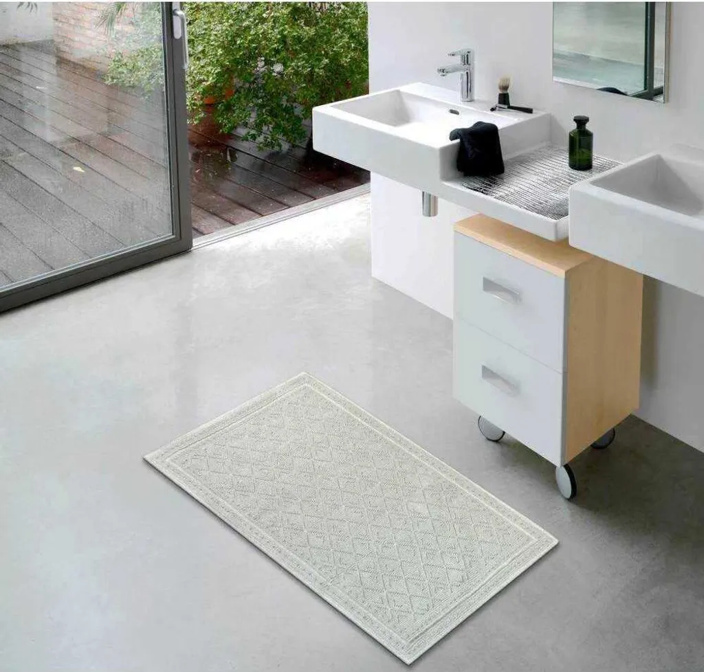 tappeto da bagno etérea - Tappeto da bagno in 100% cotone Dreieich Grigio, 60x100 cm