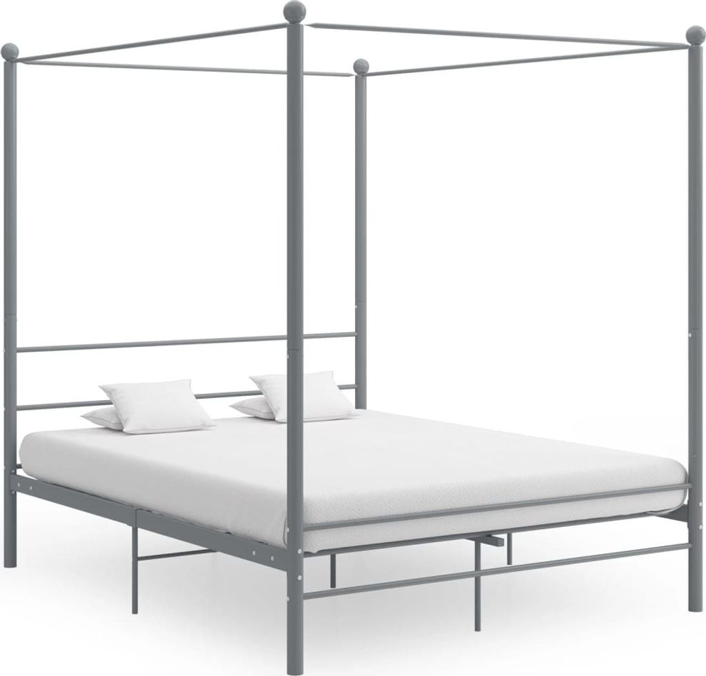 Himmelbett Grau Metall 160x200 cm