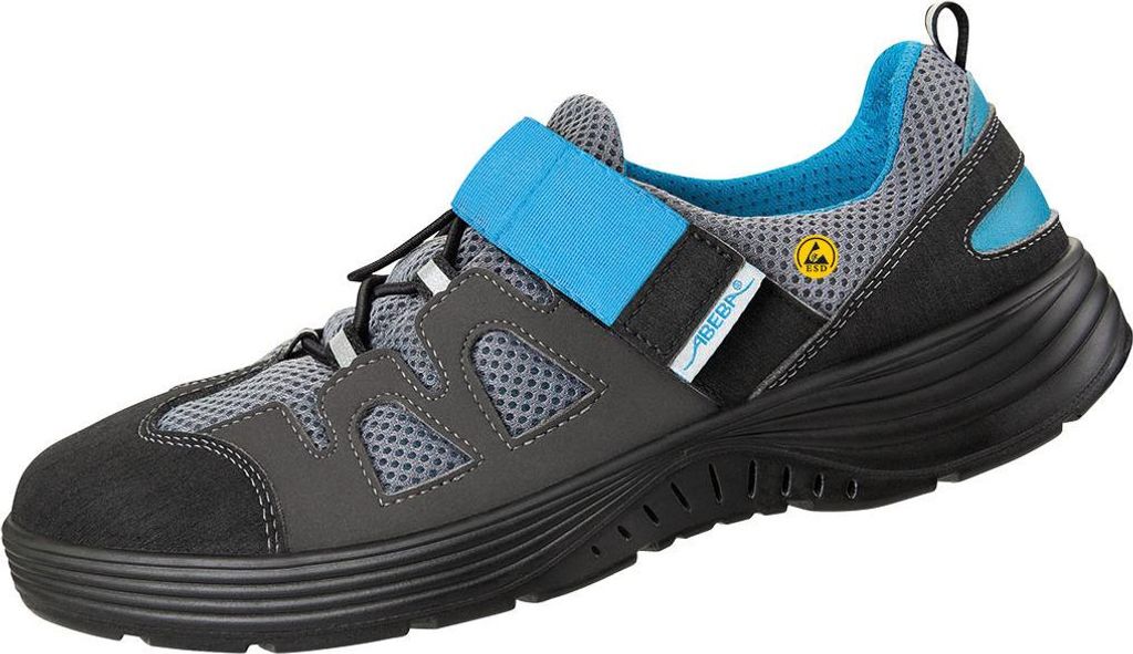 Abeba ESD-Sicherheitsschuhe x-light S1 Halbschuh schwarz/blau CE ESD SRC