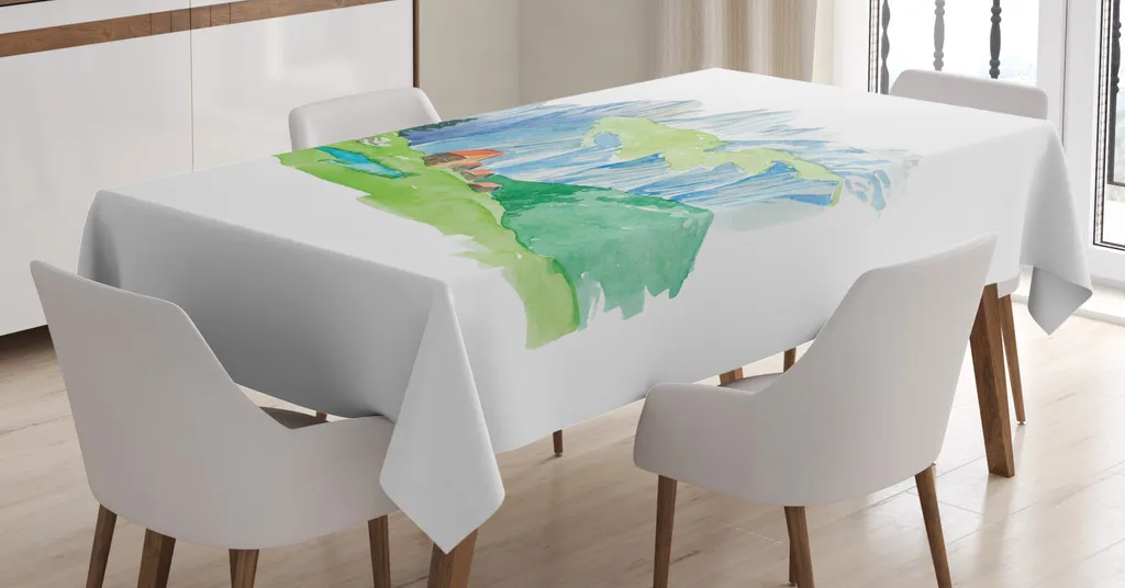 ABAKUHAUS Fiore di ciliegio Tovaglia, Lettere Sakura Fiori, Rettangolare per Sala da Pranzo e Cucina, 140 cm x 200 cm, Multicolore