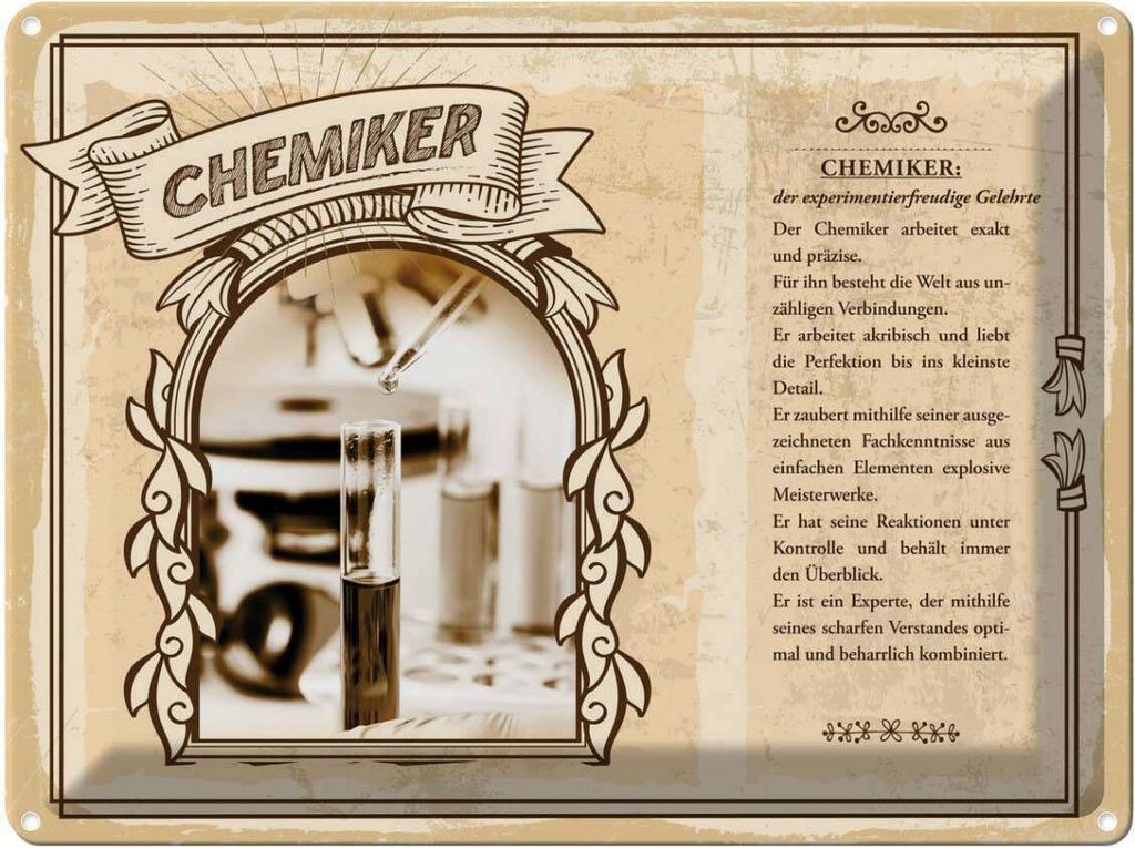 vianmo Blechschild 30x40 cm Chemiker experimentiert Gelehrter Beruf Arbeit