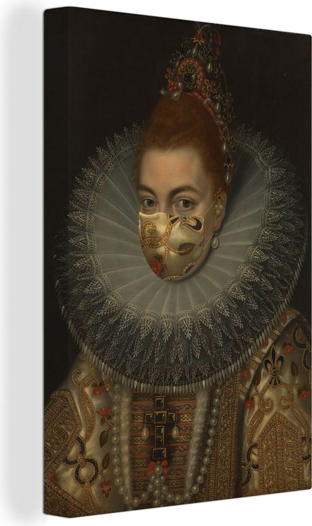 OneMillionCanvasses - Leinwandbilder - 90x140 cm, Isabella Clara Eugenia - Frans Pourbus - Mundharmonika, Wandbilder Kunstdruck Wanddekoration - ...