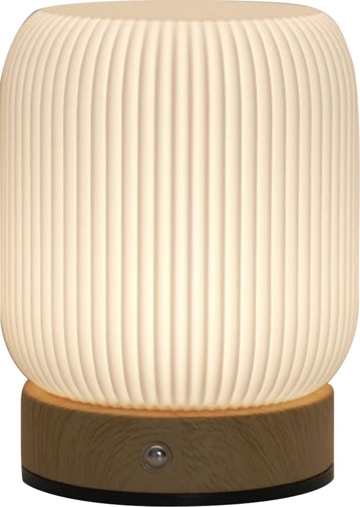 Holzmaserung Touch Nachtlicht Pat Tischlampe Schlafzimmer Nachttischlampe Umgebungslicht mit eingebauter Batterie Tragbare Lampe