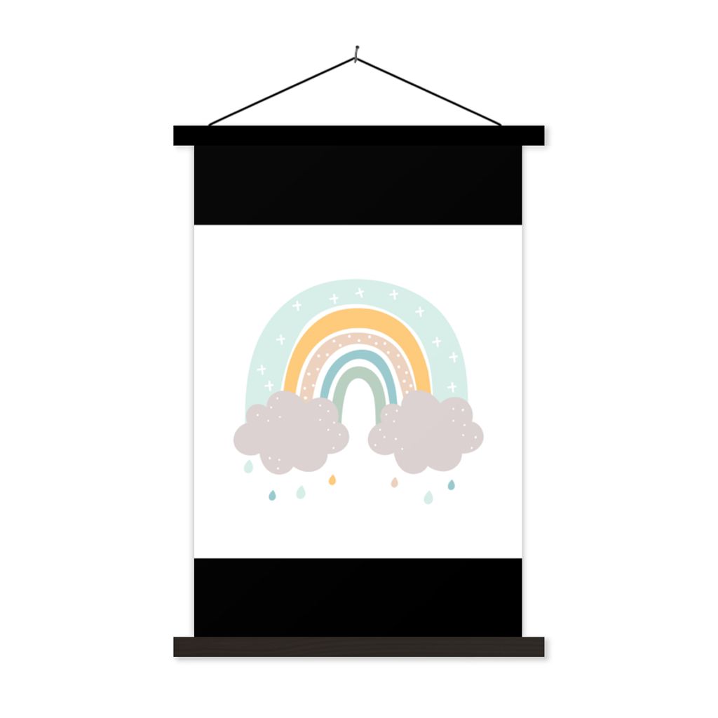 MuchoWow® Textilposter Regenbogen - Wolken - Regen - Kinder Produktbild 