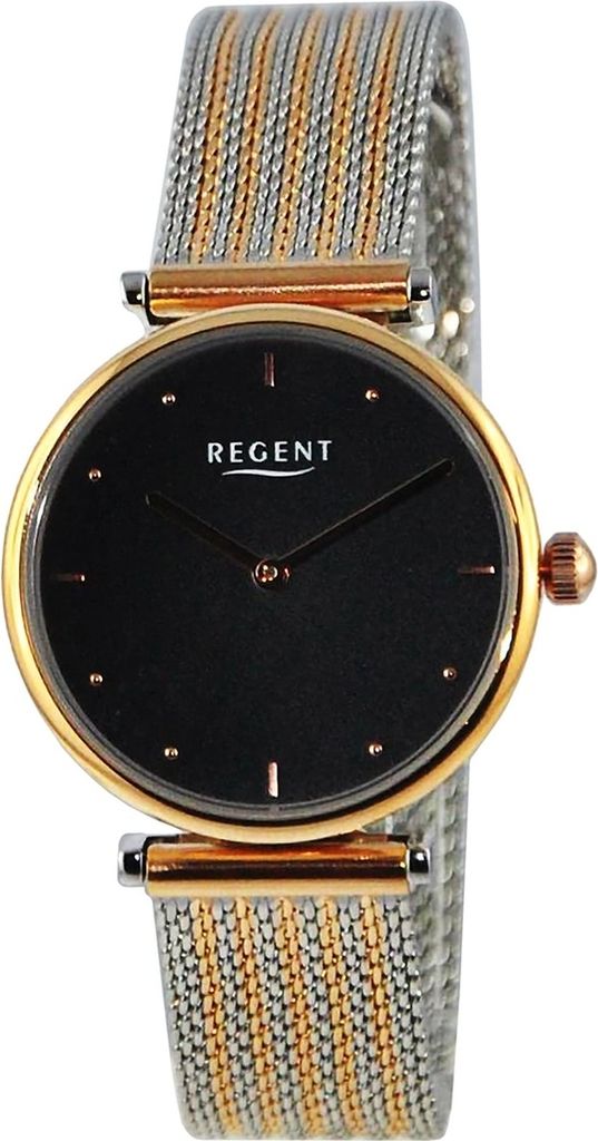 Regent Metall Damen Uhr Armbanduhr Quarz silber rosegold Metallarmband D2UR2212501