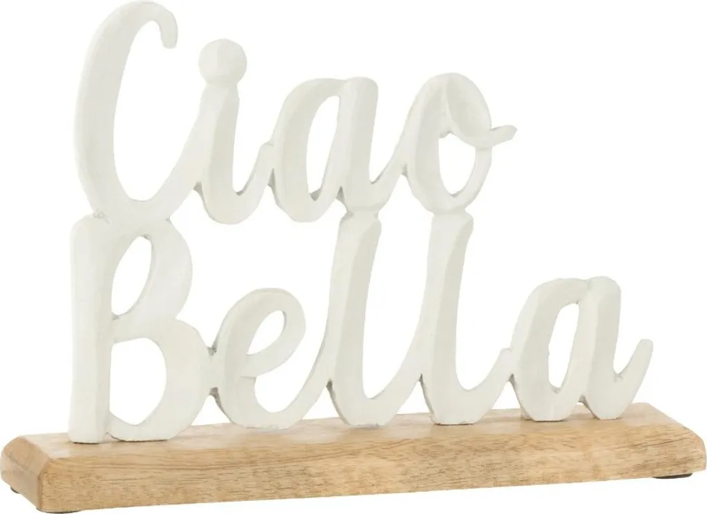 Sculpture Moderne Ciao Bella Blanche J-Line pour Étagère et Petit Espace