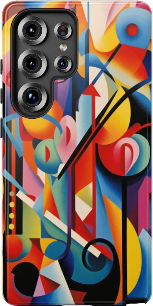 Bunte Abstrakte Geometrie – Hülle Kompatibel mit Samsung Galaxy S25 Ultra