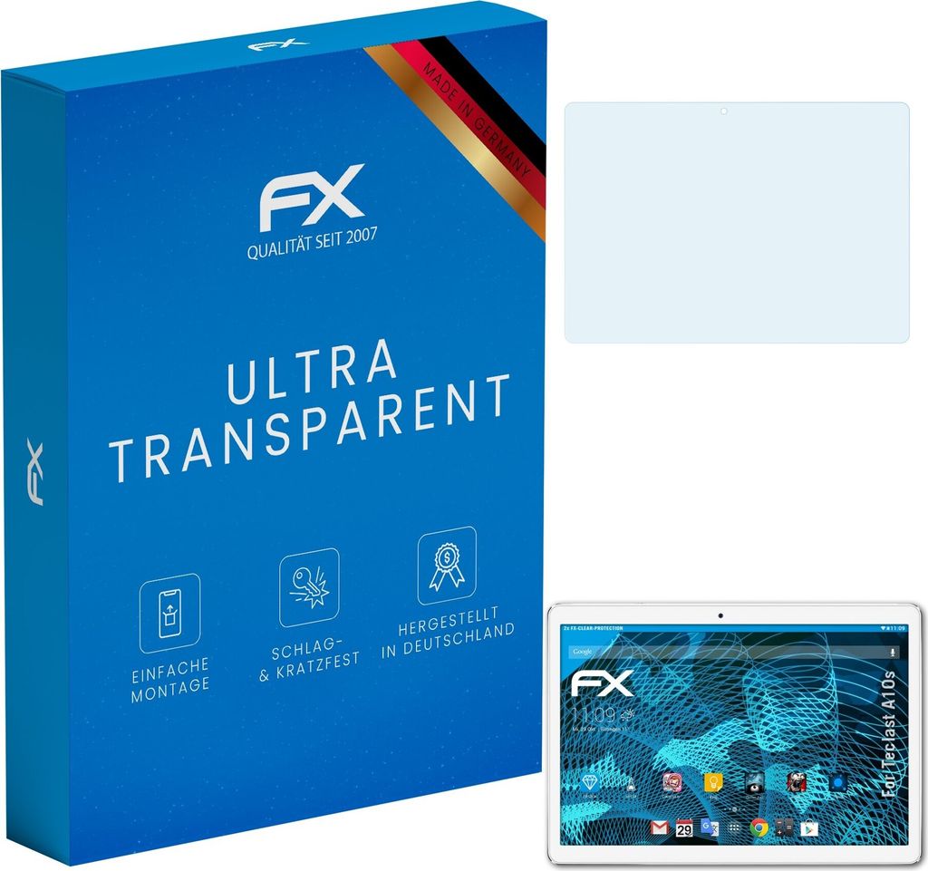 atFoliX FX-Clear 2x Schutzfolie kompatibel mit Teclast A10s Displayschutzfolie