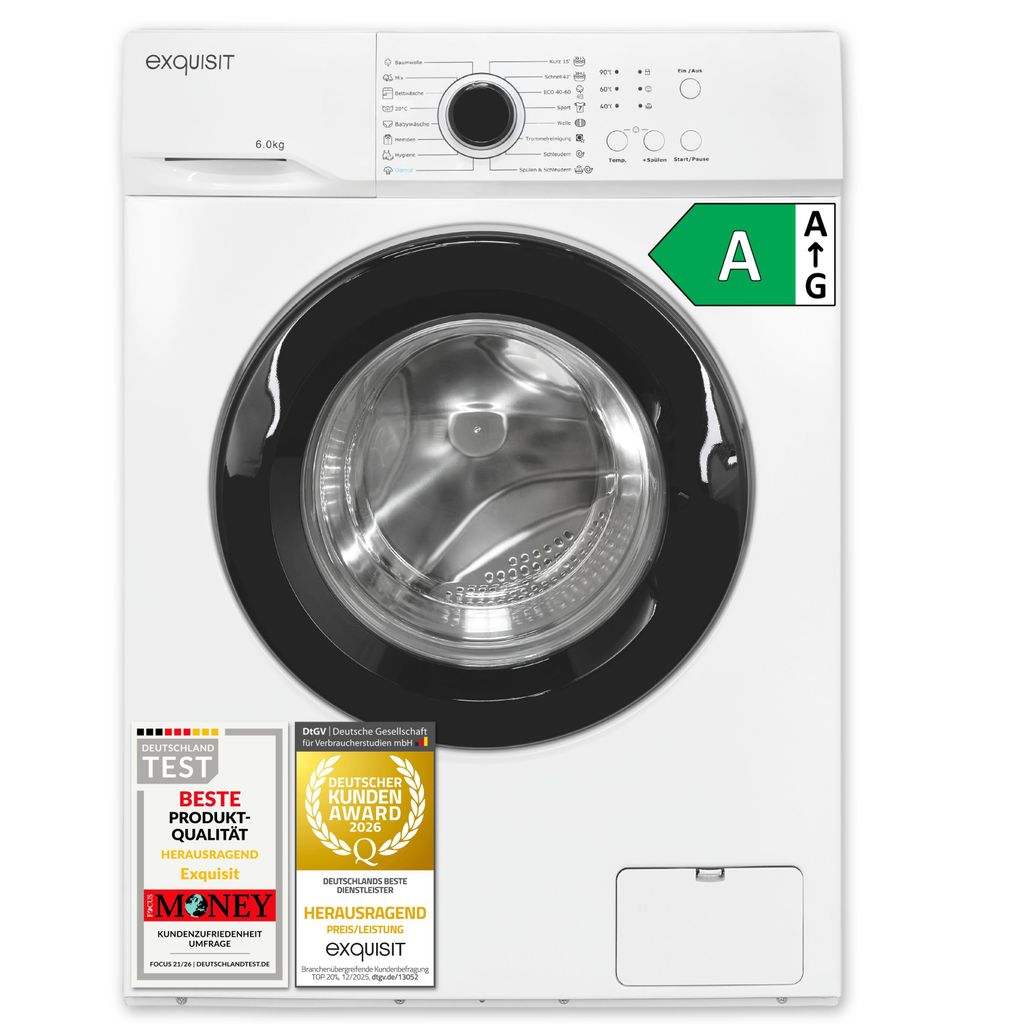 Exquisit Waschmaschine 6 kg | schmal 42 cm | Energieklasse Produktbild 