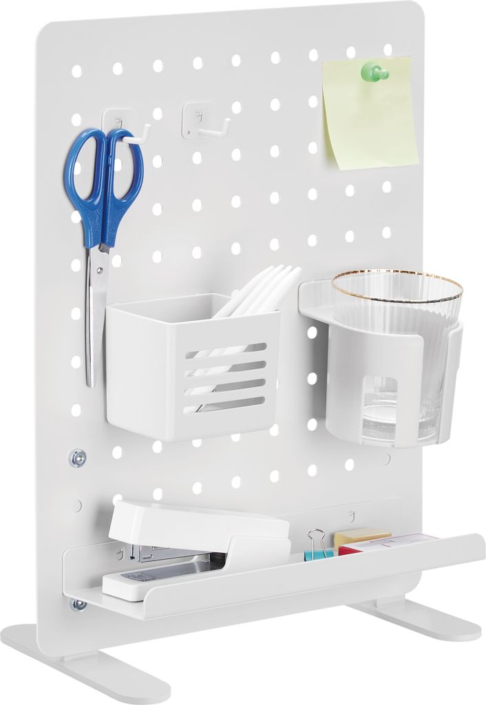 Spacetronik - Schreibtisch organizer aus Lochblech - Büro-Organizer für Kopfhörer - Desk Organizer für Zubehör - Schreibtischhalterung - Lochw...