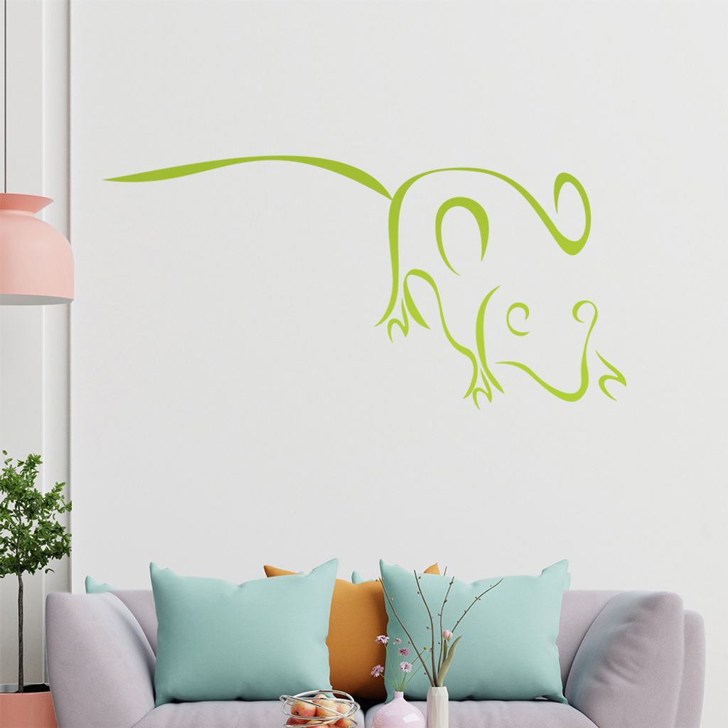 Maus Linien Wandtattoo in 6 Größen - Wandaufkleber Wall Sticker - Dekoration, Küche, Wohnzimmer, Schlafzimmer, Badezimmer