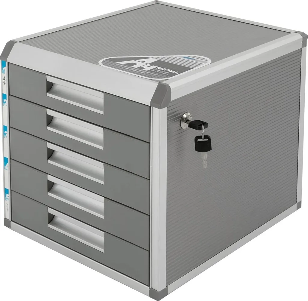 Armoire de rangement 5 niveaux pour dossiers, modèle argent sécurisé