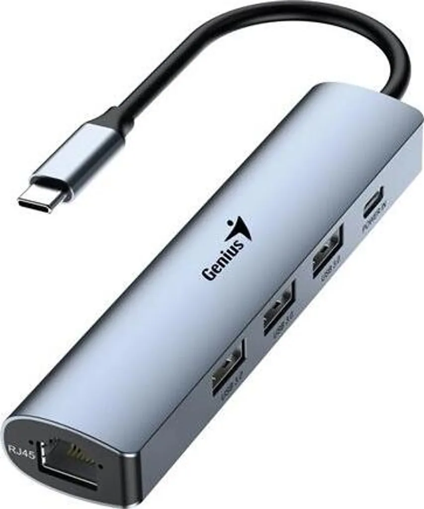 Adattatore Multiporta Genius UH-545 USB 3.0 e Ethernet per Ufficio