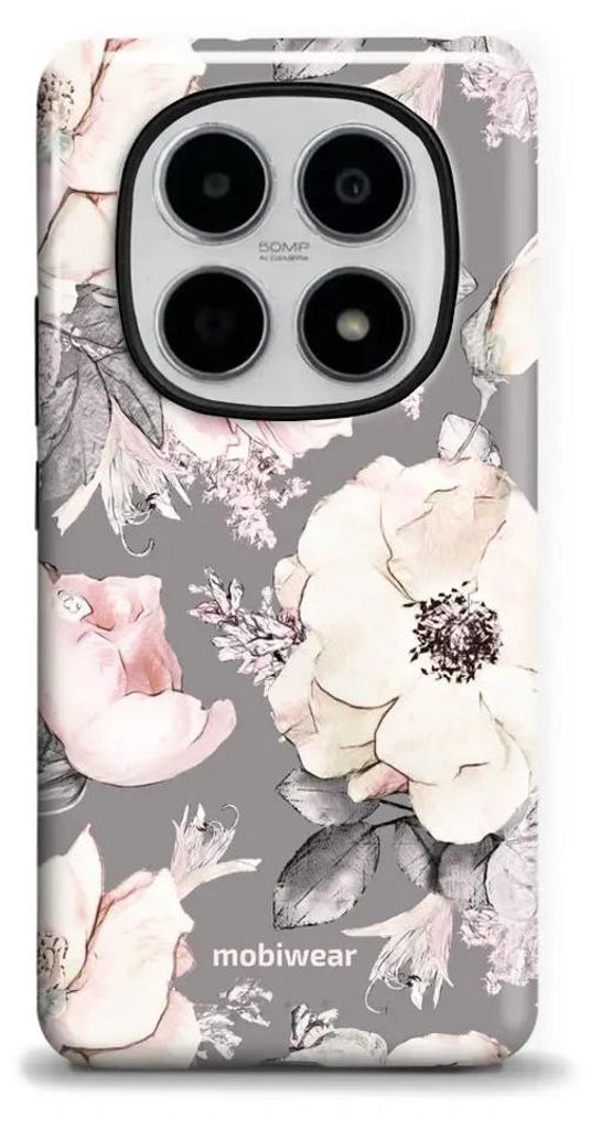 Handyhülle für Xiaomi POCO M8 5G, Mobiwear Elite Pro, Rosa-Blumig