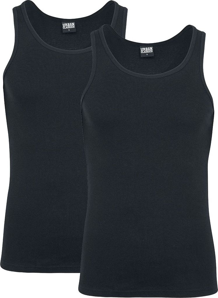 Heren tanktop, 2-pack, naadloos, zwart - maat M Productafbeelding 