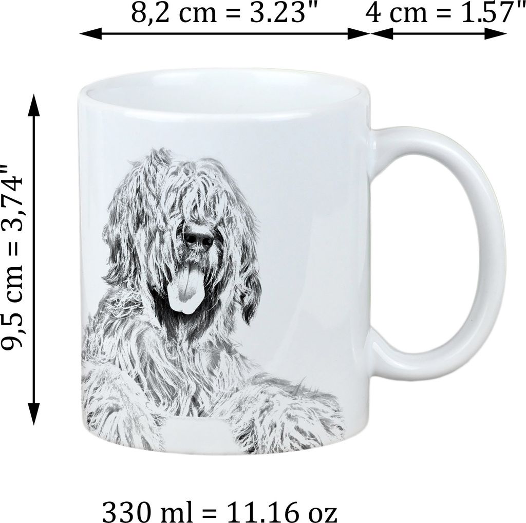 Briard, Berger de Brie - Tasse mit Hund, Tasse mit Bild, personalisiertes Geschenk der Marke Art-Dog