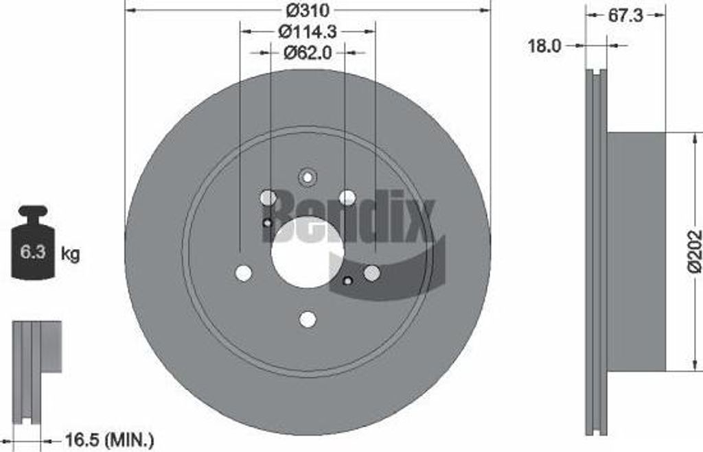 BENDIX Braking BDS1768 Bremsscheibe OE 4243130290 kompatibel mit GS, IS