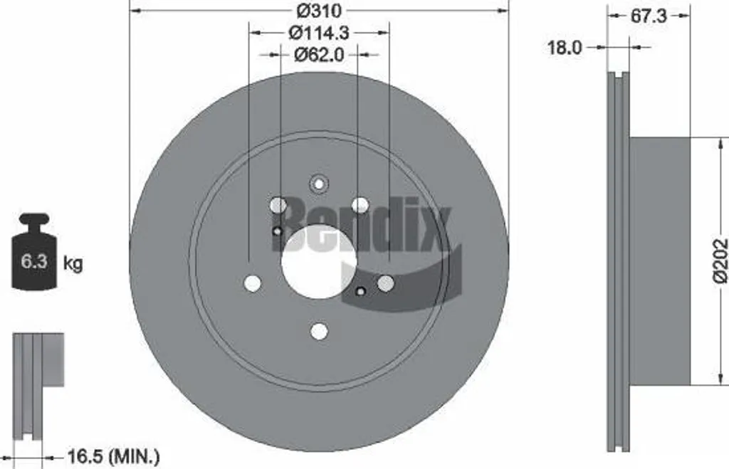 Disque de frein BENDIX haute résistance - Standard OE 4243130290 GS