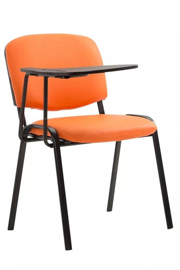 In And OutdoorMatch Stuhl Sammie - Orange - 2 in 1 - Mit Klapptisch - Für den Unterricht - Tischplatte - Kunstleder