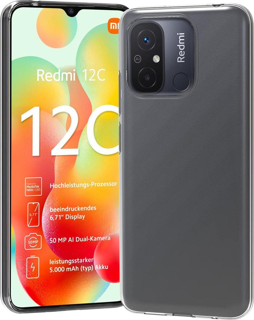 Schutzhülle für Xiaomi Redmi 12C Hülle Transparent Slim Cover Clear Case