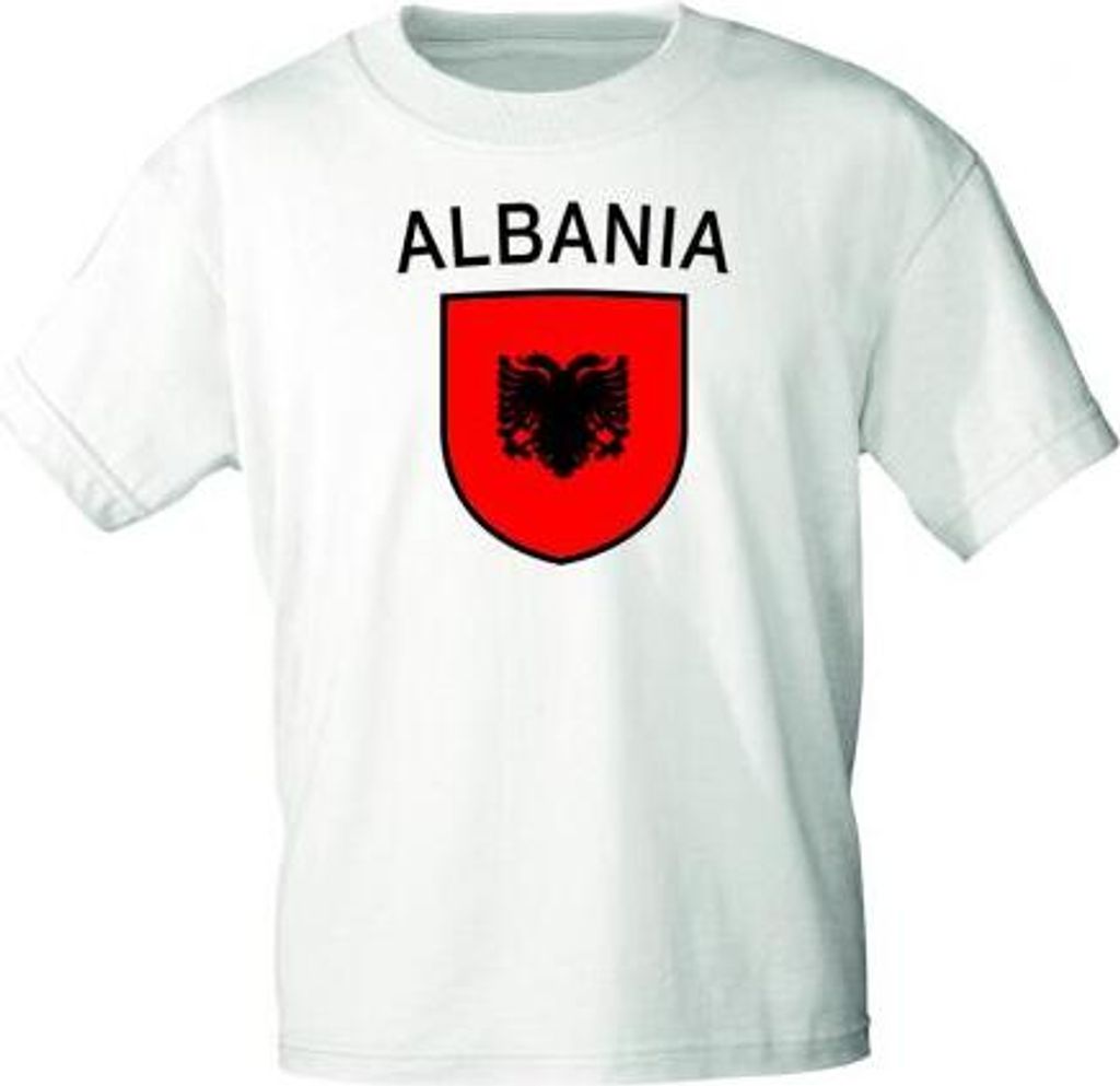 Kinder-T-Shirt mit Print - Wappen Fahne Flagge Albania Produktbild 