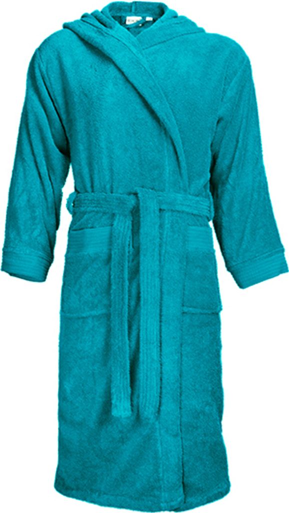 The One Towelling T1-BH | Bathrobe Hooded - Bademantel - Farbe: Turquoise - Größe: L/XL
