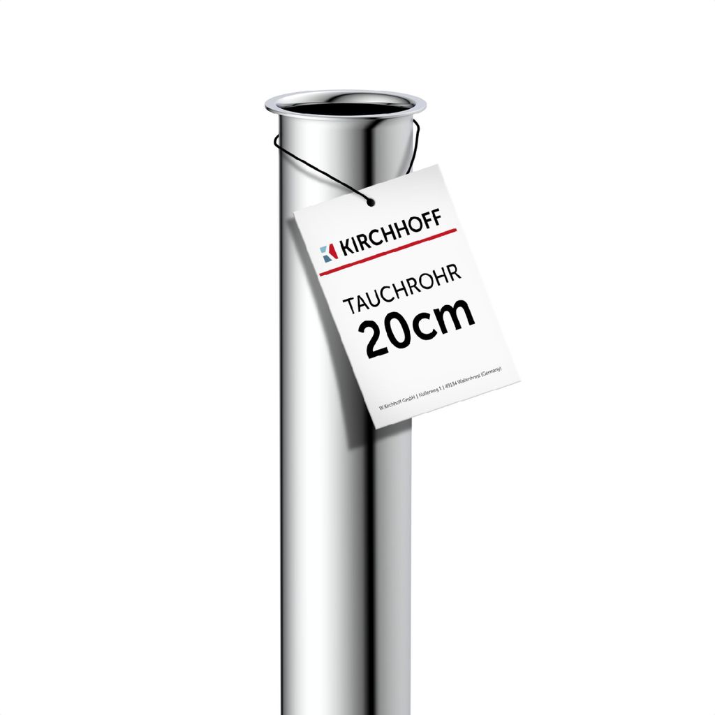 Tauchrohr, Chrom, 1 1/4" x 32 mm x 200 mm, für Siphon
