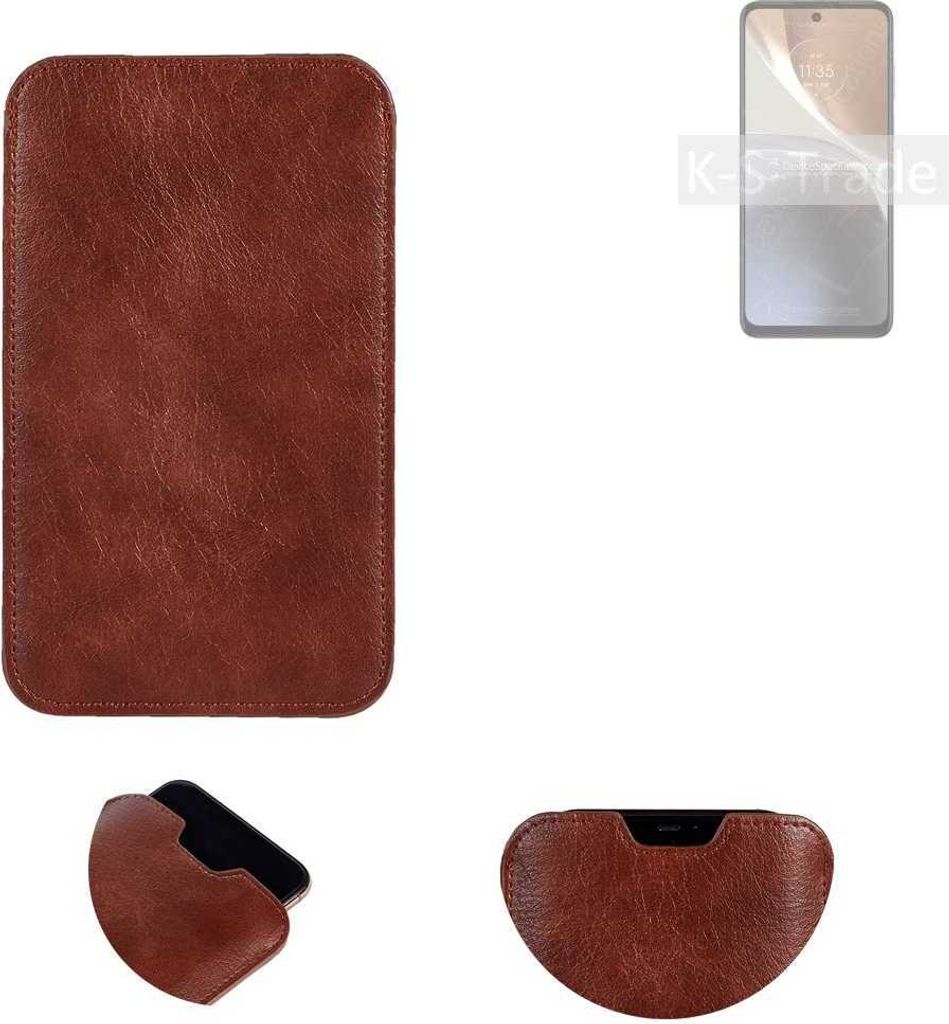 K-S-Trade Schutzhülle Handyhülle kompatibel mit Motorola Moto G32 Handytasche Kunstleder Sleeve in braun