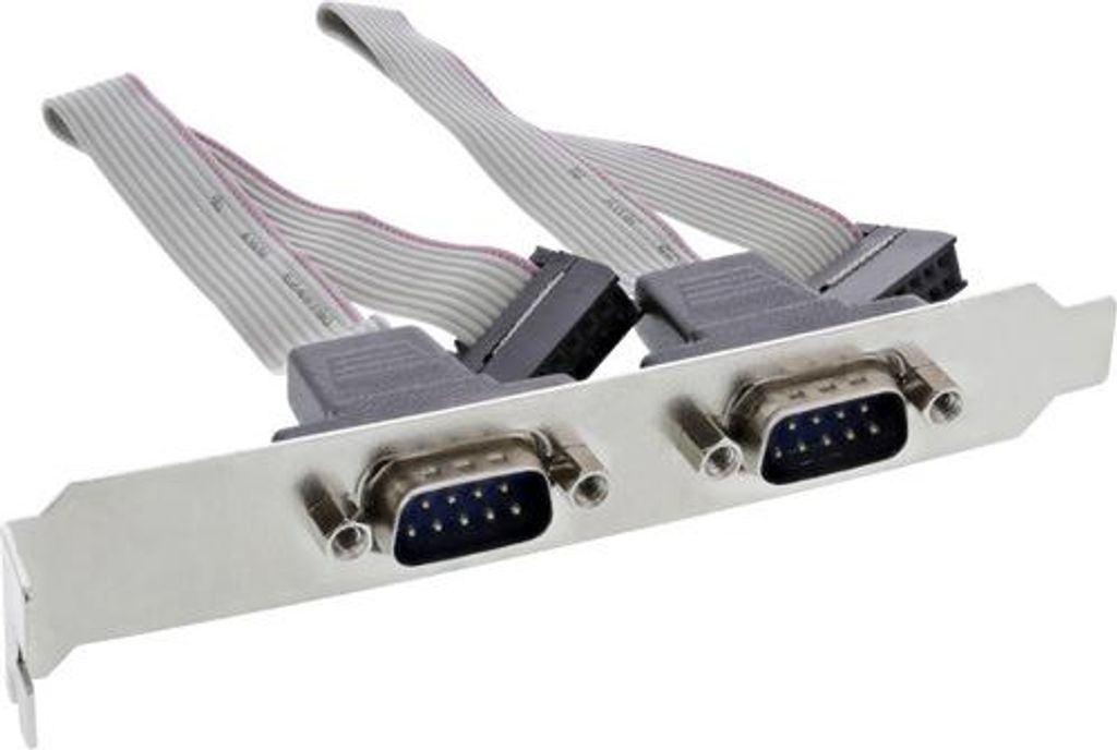 Serielles Slotblech 2-fach, 9-pol Stecker an 10-pol Buchsenleiste, 1:1, 0,18m