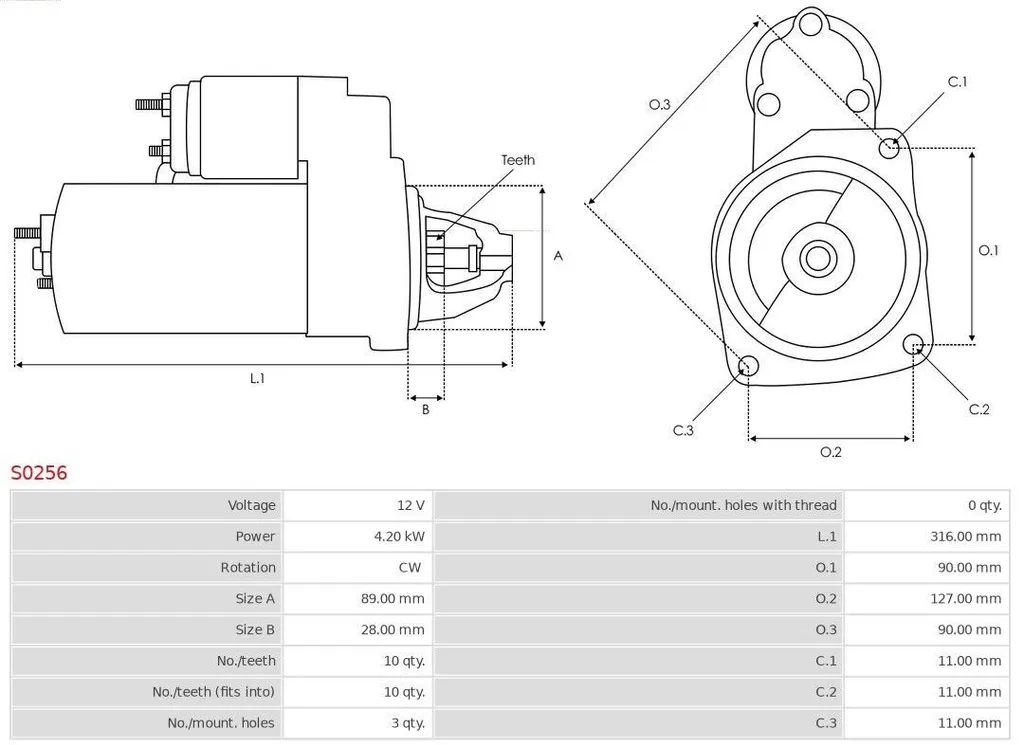 Alternateur robuste pour TH280S Telehandler et tracteur TTX190M 90A - 10