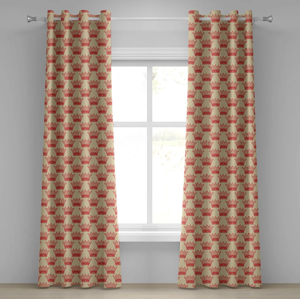 Rideau à œillets thème noble rouge et jaune, design royal 280x175 cm