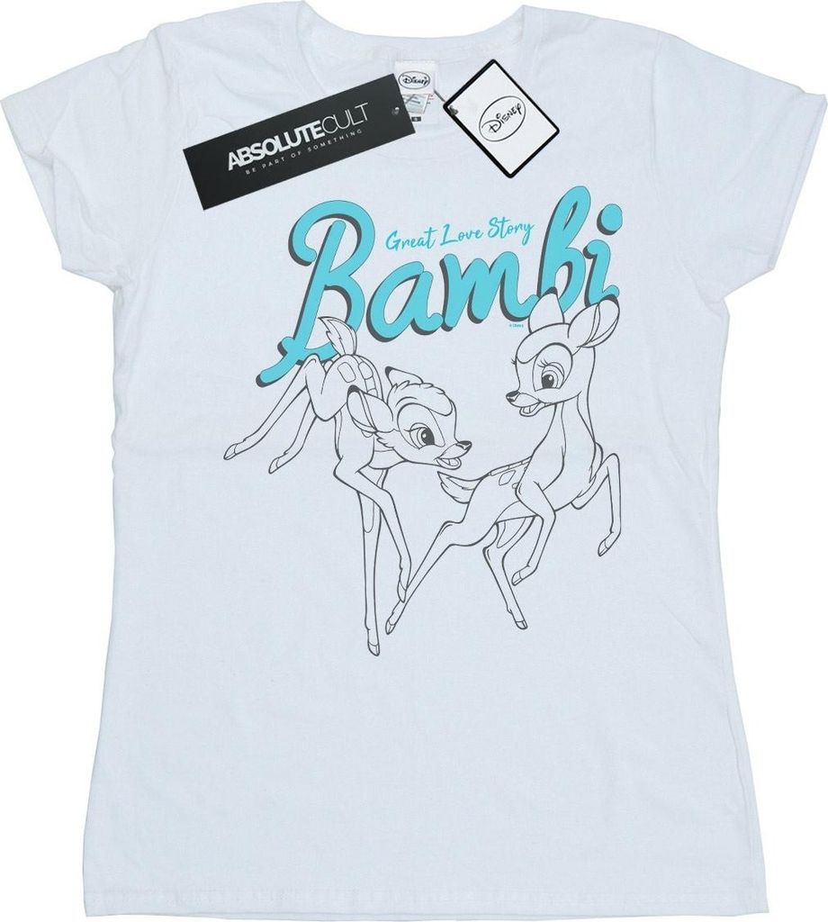 Disney - "Great Love Story" T-Shirt für Damen BI15515 (XXL) (Weiß)