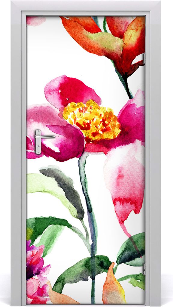 Tulup Türaufkleber 85x205 cm Dekorative Aufkleber Selbstklebend Wasserdichte Tapete Abnehmbar Schlafzimmer Wohnzimmer Wohnkultur - wilde Blumen