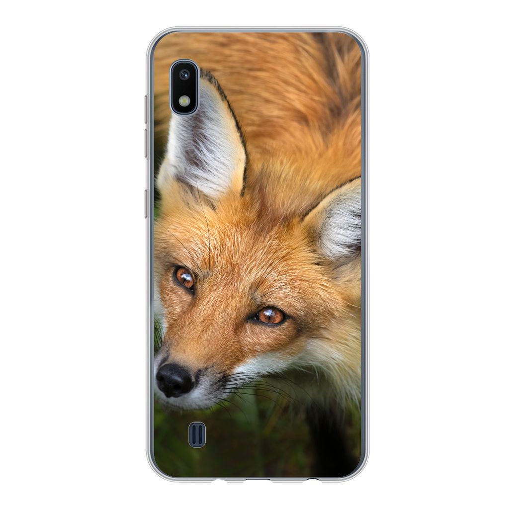 MuchoWow Handyhülle Schutzhülle Hülle für Samsung Galaxy A10 Fuchs - Grün - Orange Silikon Softcase Handy Hülle - Schutzhülle