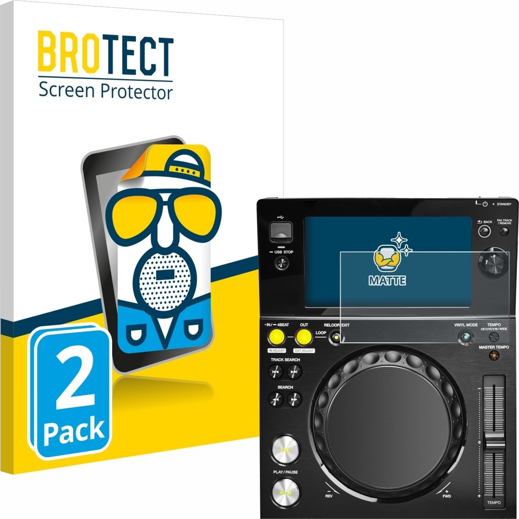 2x BROTECT Schutzfolie für Pioneer XDJ -700 Displayschutz Displayschutzfolie Folie Matt Entspiegelungsfolie
