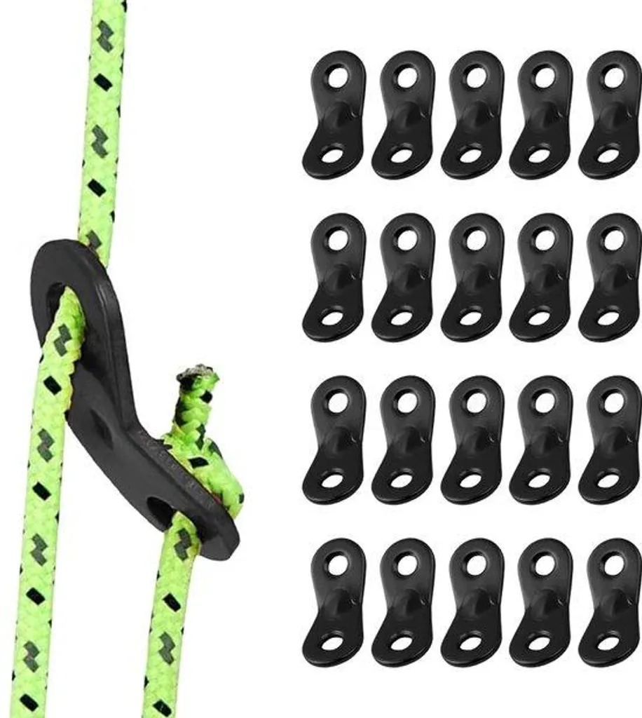 Tendeurs camping pour tente et randonnée - Fixation aluminium 20 pcs