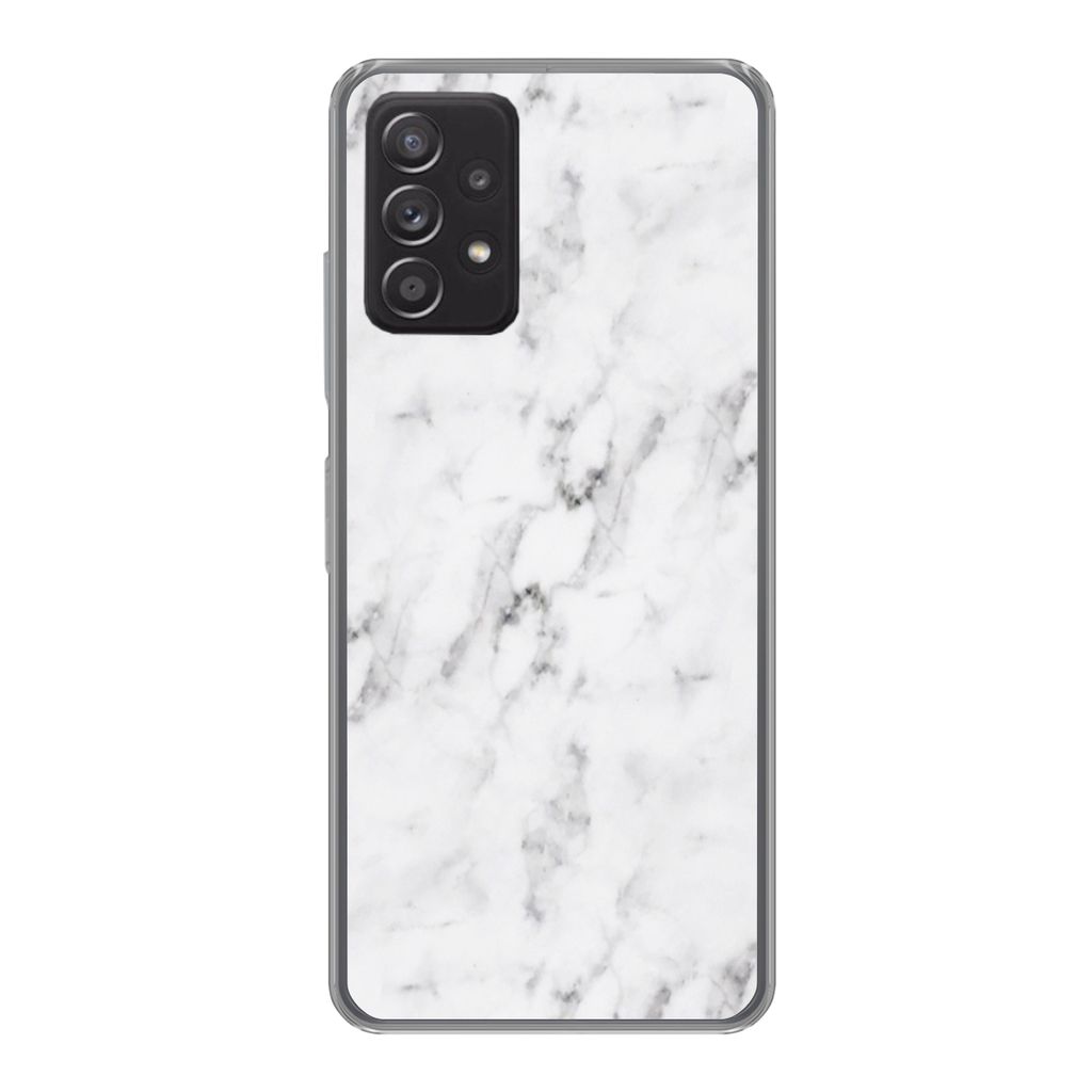 MuchoWow Handyhülle Schutzhülle Hülle für Samsung galaxy a73 Marmor - Luxus - Weiß - Grau - Marmoroptik Silikon Softcase Handy Hülle - Hand...