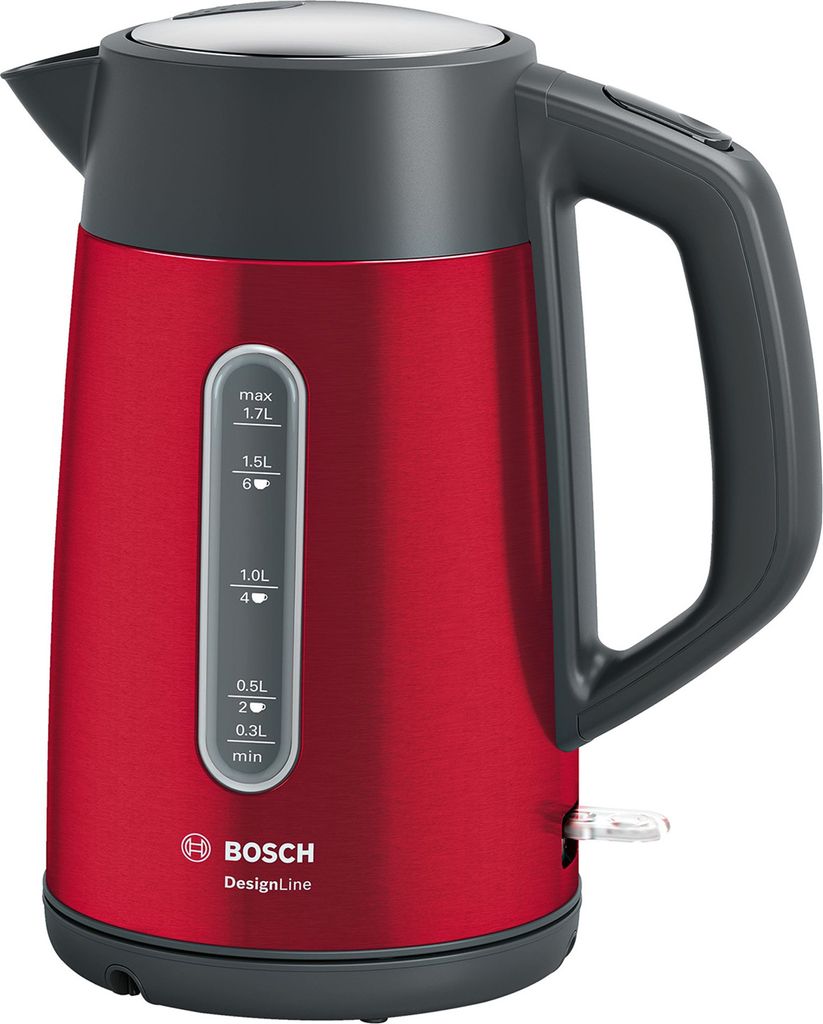 Bosch TWK4P434 Rot-Schwarz Elektro-Klein,Wasserkocher,Kunststoff,Edelstahl 1,7 L
