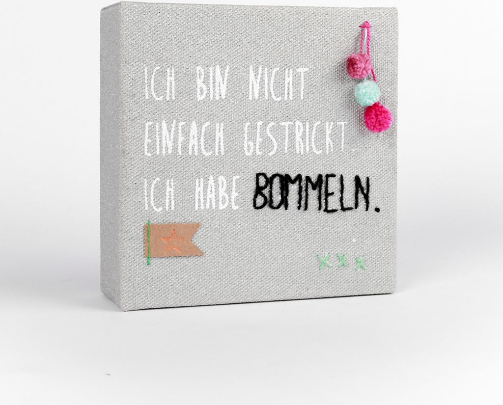 Mini Leinwand "Bommeln"